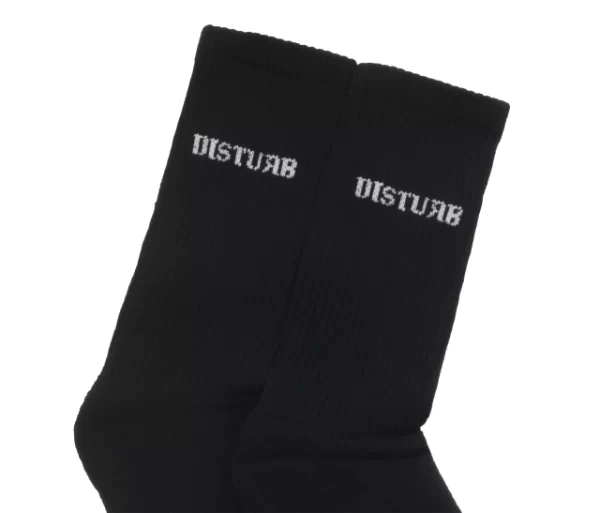 Meia Disturb Signature Socks-in-black